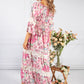 Pink Vintage Print Boho Dress