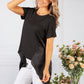 Black Hi-Low Hem Top