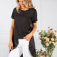 Black Hi-Low Hem Top