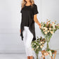 Black Hi-Low Hem Top