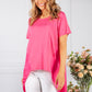 Fuchsia Hi-Low Hem Top