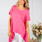 Fuchsia Hi-Low Hem Top