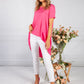 Fuchsia Hi-Low Hem Top