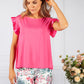 Fuchsia Frill Sleeve Top