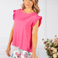 Fuchsia Frill Sleeve Top