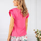 Fuchsia Frill Sleeve Top