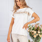 Cream T-Shirt with Lace Panel