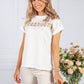 Cream T-Shirt with Lace Panel