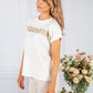 Cream T-Shirt with Lace Panel