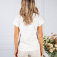 Cream T-Shirt with Lace Panel