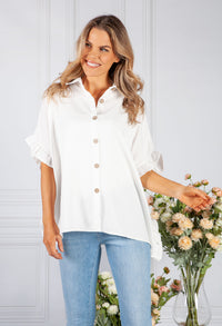 Optic White Shirt Collar Blouse