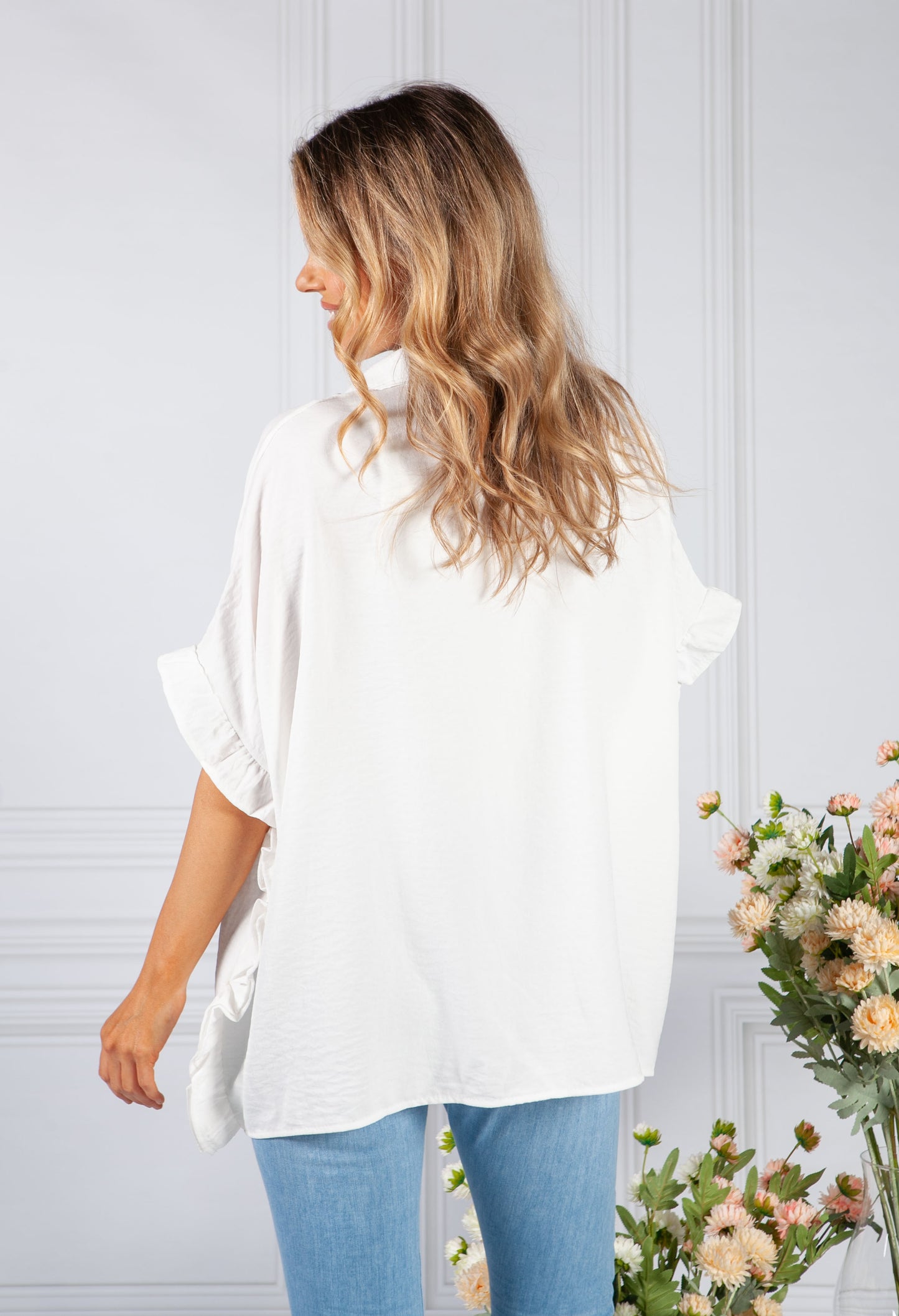 Optic White Shirt Collar Blouse