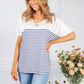 navy stripe top with star embellished detail