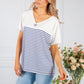 navy stripe top with star embellished detail