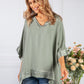 Khaki Silk Feel Trim Top