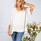 Cream Silk Feel Trim Top