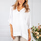 White Silk Feel Trim Top