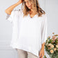 White Silk Feel Trim Top