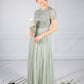 SAGE ROUND NECK SEQUIN AND TULLE DRESS