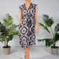 Navy Paisley Print Dress