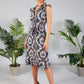 Navy Paisley Print Dress