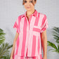 Loose Fit Pink Striped Shirt