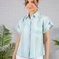 Loose Fitting Light Blue Striped Shirt