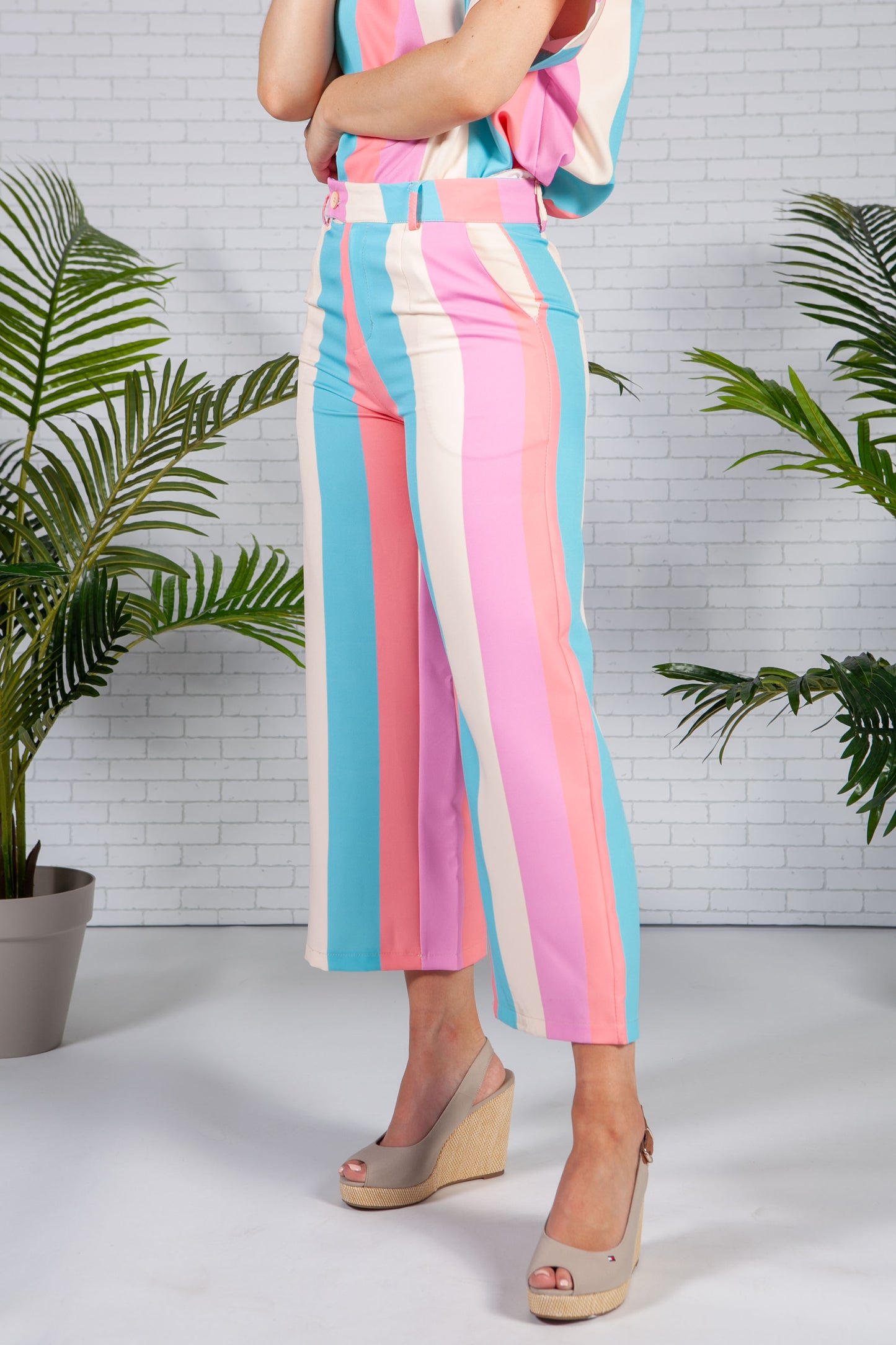 Soft Summer Stripe Trousers