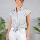 Light Blue Striped Daisy Shirt