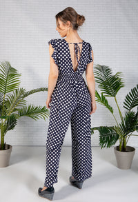 Navy Polka Dot Jumpsuit