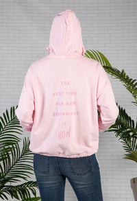 Rose Pink Relaxed Fit Logo Hoodie