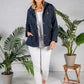 Navy Drawstring Waist Rain Jacket