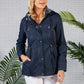 Navy Drawstring Waist Rain Jacket