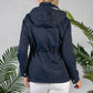 Navy Drawstring Waist Rain Jacket