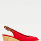 PRIMARY RED Iconic Open Toe Sling Back Wedge Heel