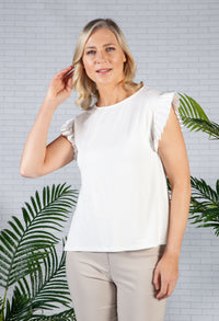 Cream Frill Sleeve Top