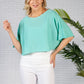 MINT LIGHTWEIGHT CROPPED KNIT PULLOVER