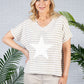 Star Design Knit Top in Beige