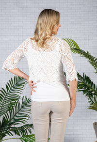 Cream Embroidered Adjustable Top