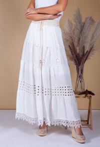 Floral Embroidered Long Skirt