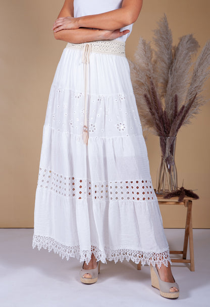 Floral Embroidered Long Skirt