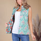 Blue and Turquoise Vintage Print Reversible Gilet