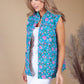 Bright Blue and Sage Vintage Reversible Gilet