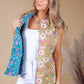 Bright Blue and Sage Vintage Reversible Gilet