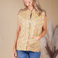 Sunshine and Cream Vintage Print Reversible Gilet