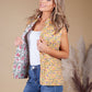 Sunshine and Cream Vintage Print Reversible Gilet