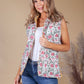 Sunshine and Cream Vintage Print Reversible Gilet