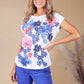 White Pop Floral Print Top