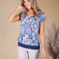 Kaleidoscope Print Top in Navy