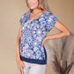 Kaleidoscope Print Top in Navy